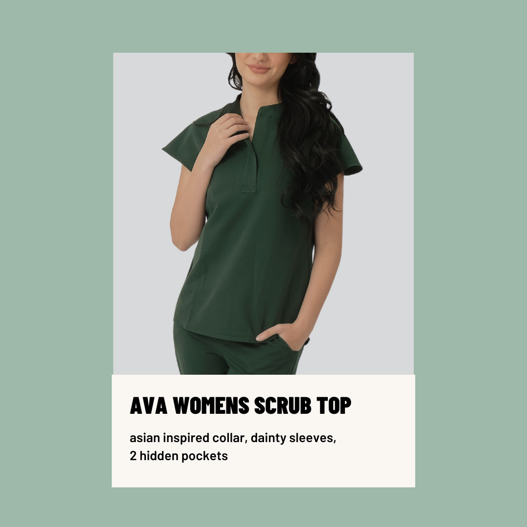 our AVA 2-pocket womens scrub top