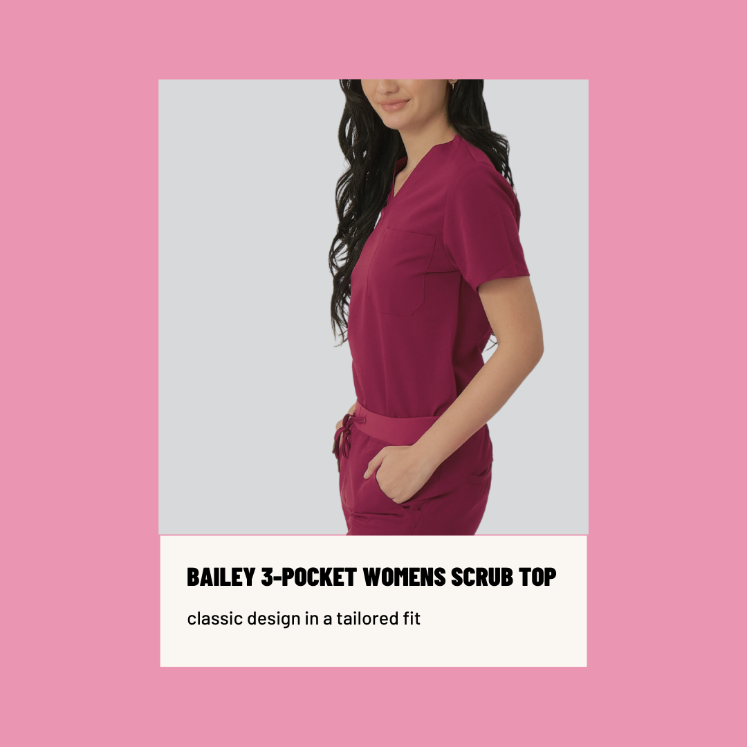 our BAILEY 3-pocket womens scrub top