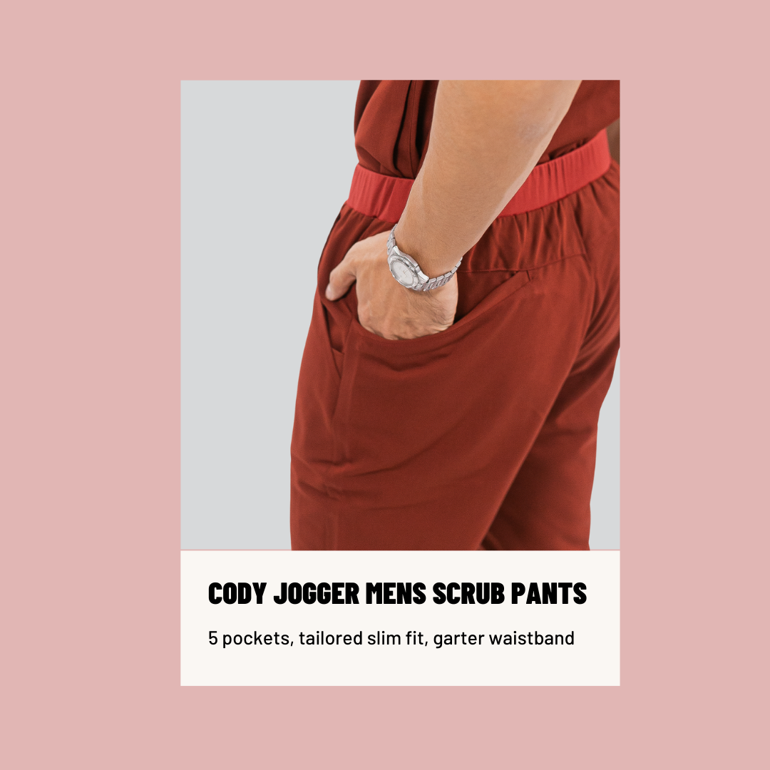 our CODY 5-pocket jogger mens scrub pants