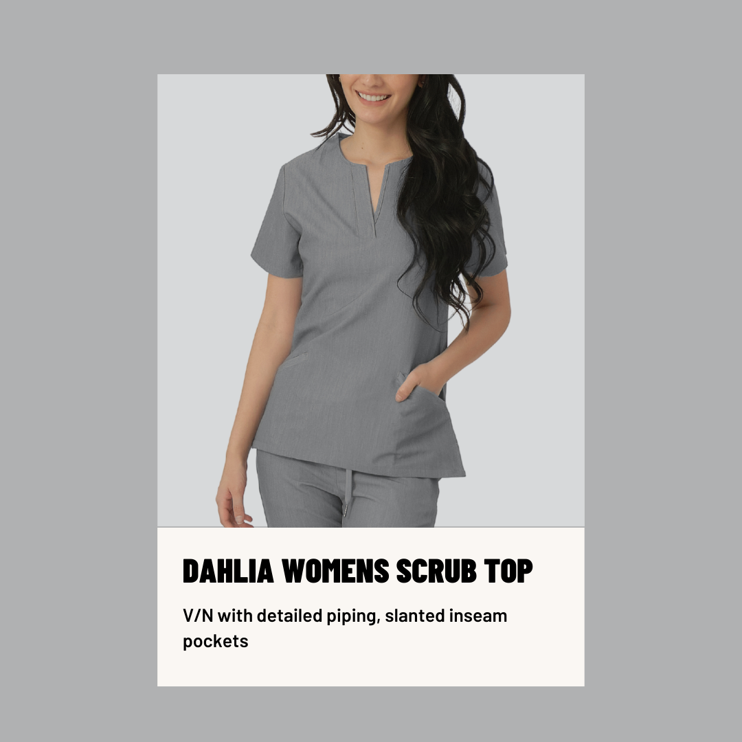 our DAHLIA 2-pocket womens scrub top