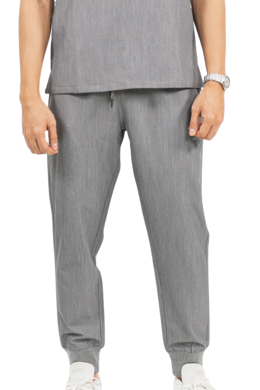 our CODY 5-pocket mens scrub pants in ice grey